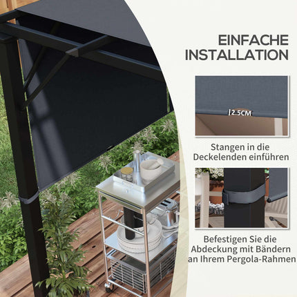 Pergola Ersatzdach, UV-Schutz, 3x3m, Dunkelgrau