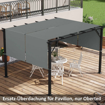 Pergola Ersatzdach, UV-Schutz, 3x3m, Dunkelgrau