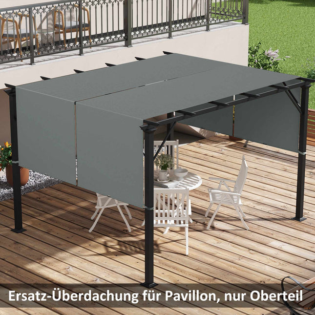 Pergola Ersatzdach, UV-Schutz, 3x3m, Dunkelgrau