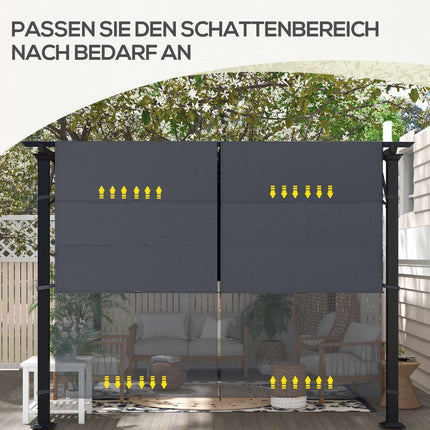 Pergola Ersatzdach, UV-Schutz, 3x3m, Dunkelgrau