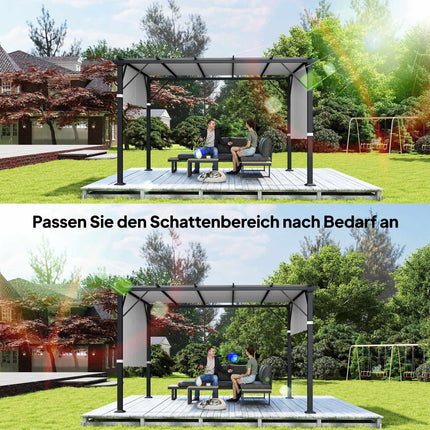 Pergola-Ersatzdach, UV-Schutz, 3x3m, Hellgrau