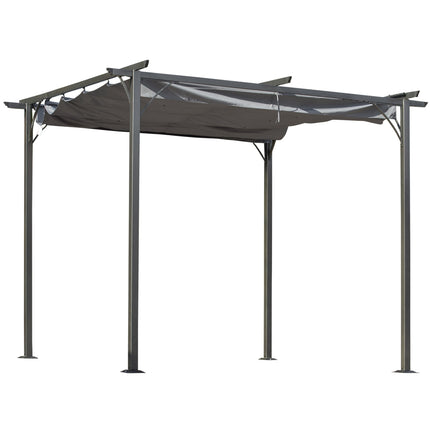 3x3m Pergola Pavillon mit Schiebedach, wasserdichtem UV-Schutz