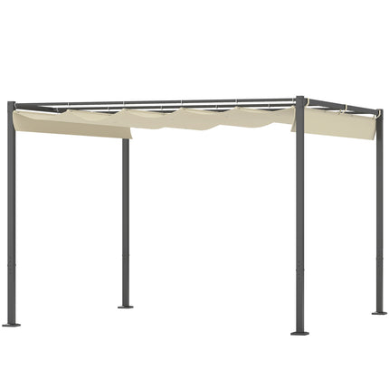 Verstellbarer Metall-Pavillon 3x3m, Beige, UV-Schutz