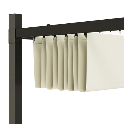Pergola env. 3x3m pavillon de jardin, toit de terrasse en métal, pavillon de jardin avec toit réglable, autoportant, protection UV 30+, pour terrasse et jardin, blanc crème