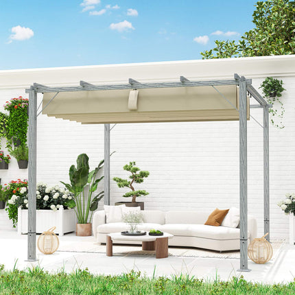 Aluminium-Pergola 3x3m mit verstellbarem Dach, UV-Schutz
