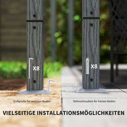 Aluminium-Pergola 3x3m mit verstellbarem Dach, UV-Schutz