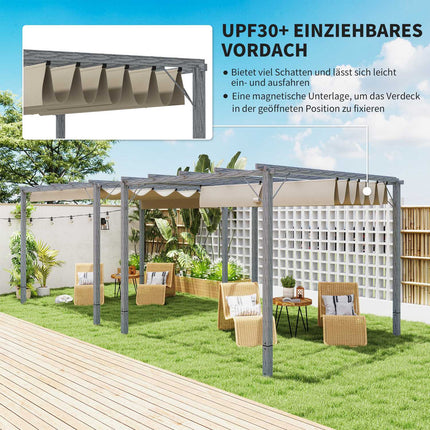 Aluminium-Pergola 3x3m mit verstellbarem Dach, UV-Schutz