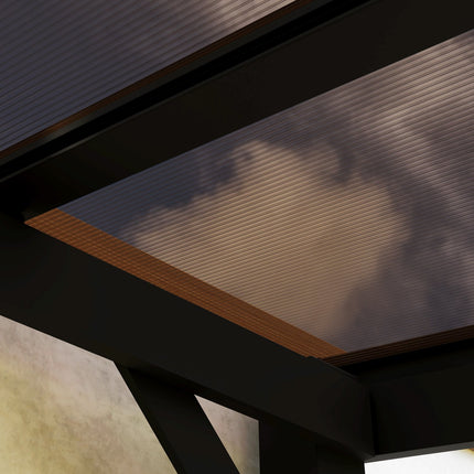 Metall-Pergola-Pavillon 3x3m, Wasserdicht UV50+ Dunkelgrau