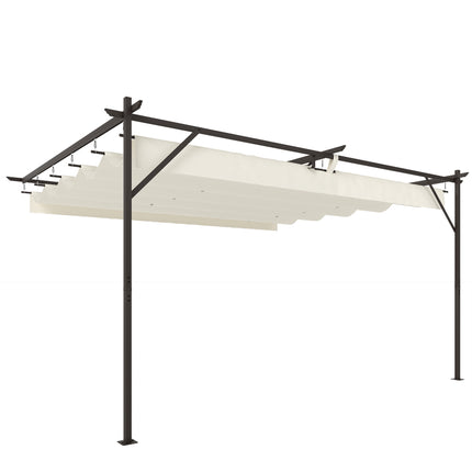 Pergola with Adjustable Roof, 4x3m, Wall-Mounted, UV30+ Protection