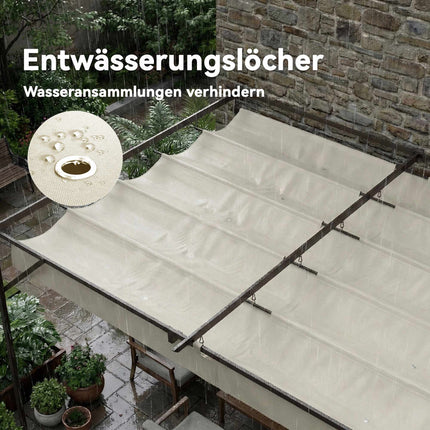 Pergola with Adjustable Roof, 4x3m, Wall-Mounted, UV30+ Protection