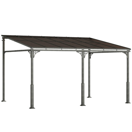 Pergola mit Polycarbonatdach, Metallrahmen, 400x300 cm