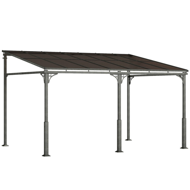 Pergola mit Polycarbonatdach, Metallrahmen, 400x300 cm
