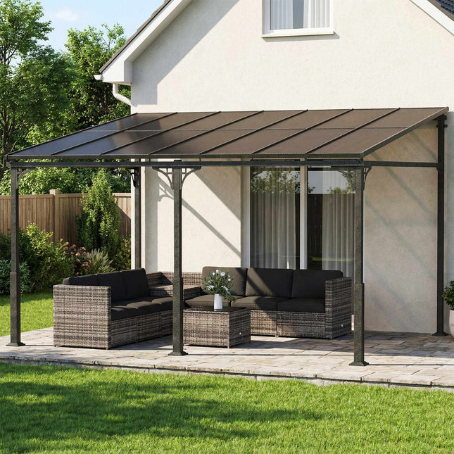 Pergola mit Polycarbonatdach, Metallrahmen, 400x300 cm