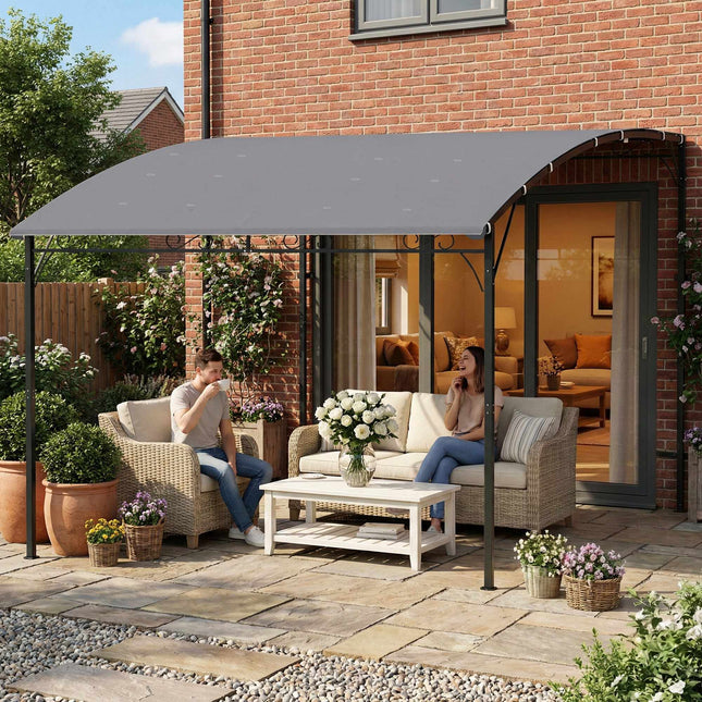 Pergola mit wasserdichtem Vordach, Metallrahmen, 384x286 cm