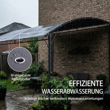 Pergola mit wasserdichtem Vordach, Metallrahmen, 384x286 cm
