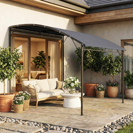 Pergola mit wasserdichtem Vordach, Metallrahmen, 384x286 cm