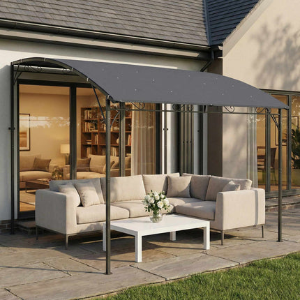 Pergola mit wasserdichtem Vordach, Metallrahmen, 384x286 cm