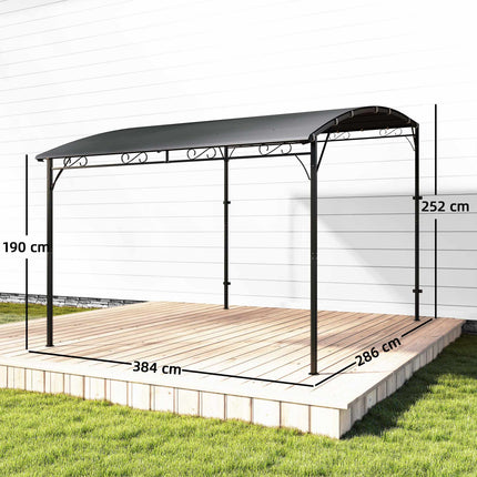 Pergola mit wasserdichtem Vordach, Metallrahmen, 384x286 cm