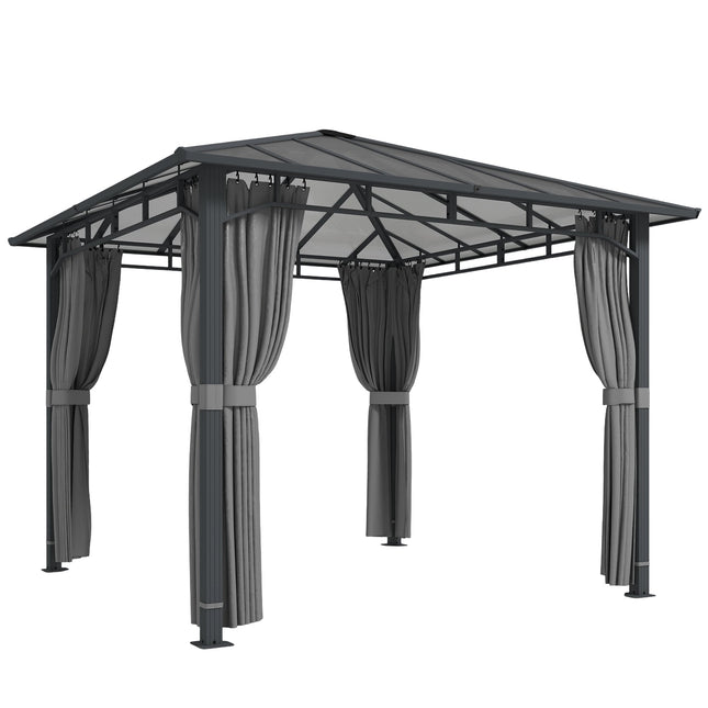 Dauerhaftes Pavillon mit festem Dach, 6 mm PC-Dach, Metallrahmen, 302x302cm