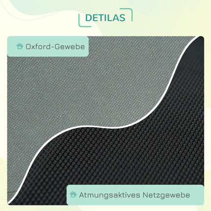 Erhöhtes Outdoor-Hundebett mit Baldachin, atmungsaktiver Stoff, grau