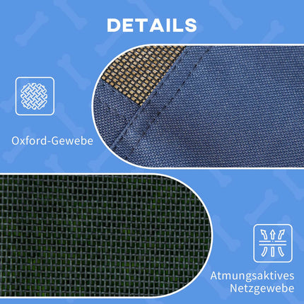 Panier d'extérieur pour animaux de compagnie avec auvent surélevé et protection UV, bleu foncé, pour chiens de taille moyenne
