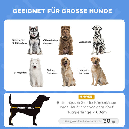 Erhöhtes Hundebett mit Überdachung, atmungsaktiv, mittel, blau