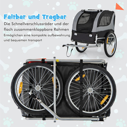Haustieranhänger, faltbar, 40 kg Tragkraft, Grau