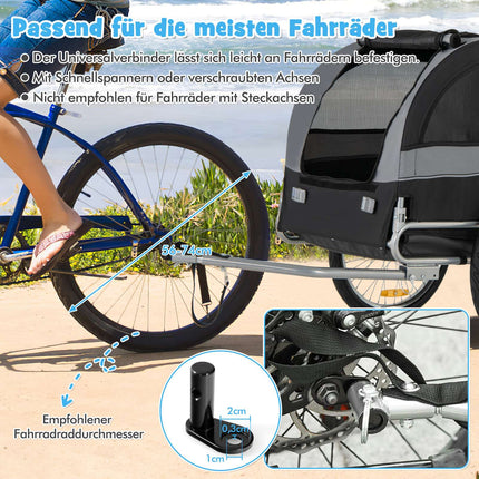 Haustieranhänger, faltbar, 40 kg Tragkraft, Grau