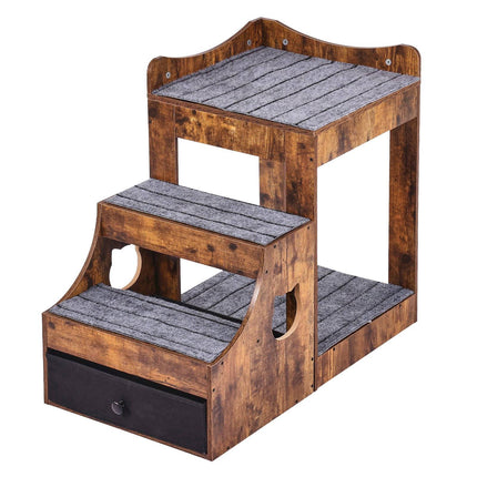 Pet Bunk Bed With Removable Stairs, Storage Drawer