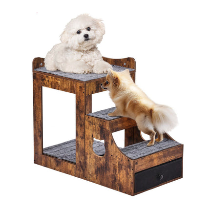 Pet Bunk Bed With Removable Stairs, Storage Drawer
