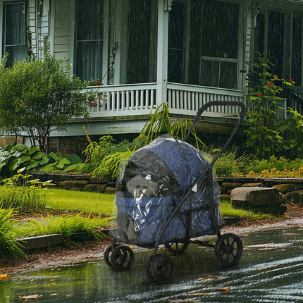 Foldable 2-in-1 pet stroller with rain cover, small dogs/cats