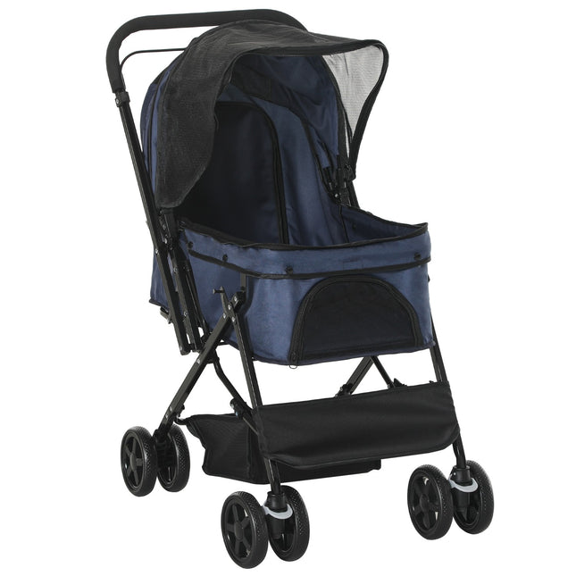 Haustier-Kinderwagen für kleine Hunde & Katzen, Oxford-Blau 76,5x52x95cm