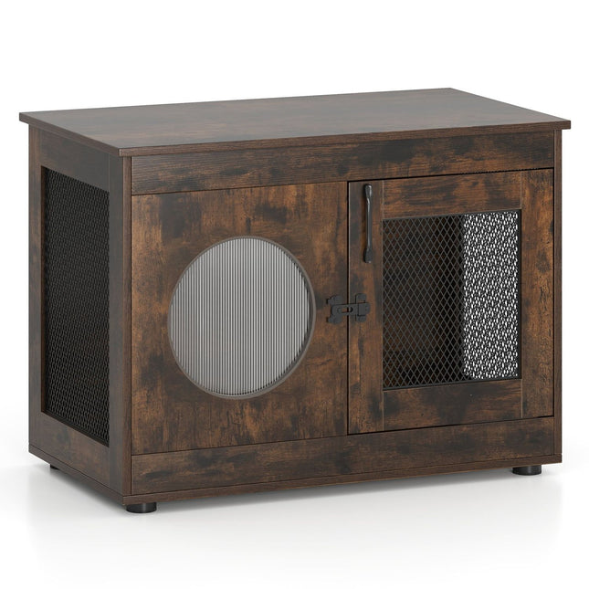 Haustier-Box im Möbelstil mit Tür & PC-Fenster, 82x47x60 cm
