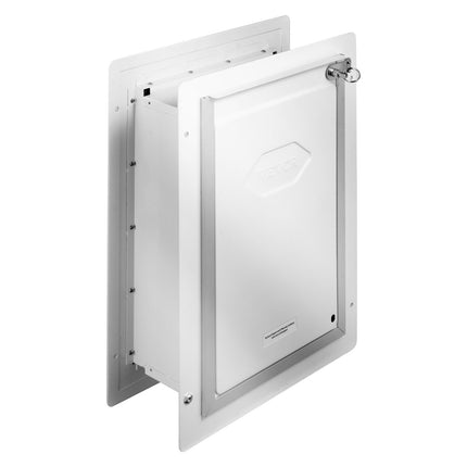 Pet Door 12.28 x 17.13 In, Metal Frame, Lock, 3-Flap