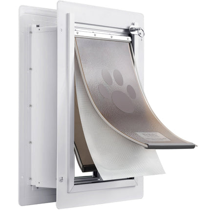 Pet Door 12.28 x 17.13 In, Metal Frame, Lock, 3-Flap