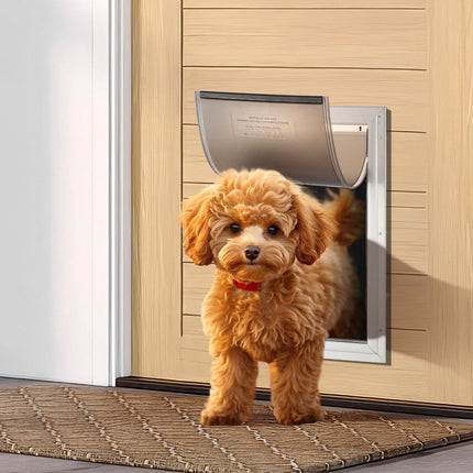Pet Door XL 16.65 x 27.44, Aluminum Frame, Lock