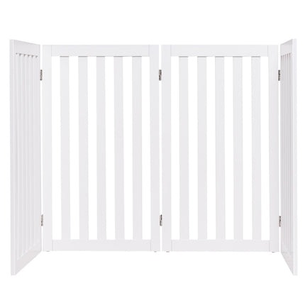 Zábrana pro mazlíčky, výška 89cm, 4 díly, skládací dřevo, bílá
