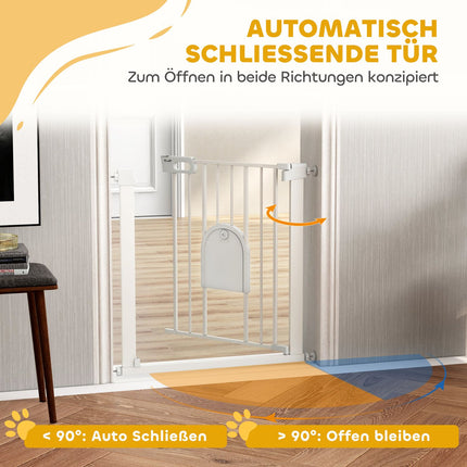 Haustiertür, verstellbar mit kleiner Tür, Metall & Kunststoff, Weiß
