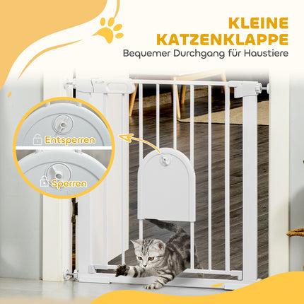 Haustiertür, verstellbar mit kleiner Tür, Metall & Kunststoff, Weiß