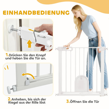 Haustiertür, verstellbar mit kleiner Tür, Metall & Kunststoff, Weiß