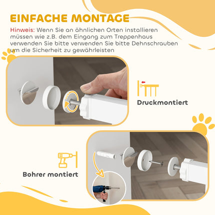 Haustiertür, verstellbar mit kleiner Tür, Metall & Kunststoff, Weiß