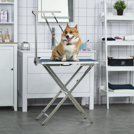 Adjustable pet grooming arm with clip for medium sized dogs