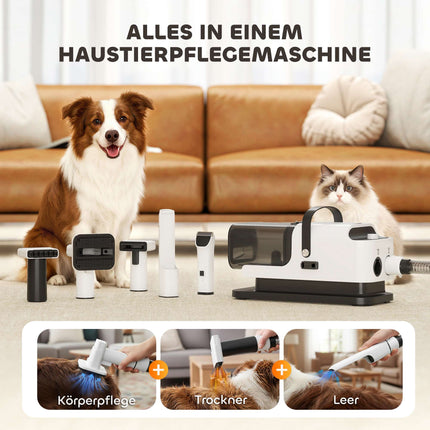 Haustierpflege-Föhn und -Trimmer, leiser Motor, 5-in-1-Gerät