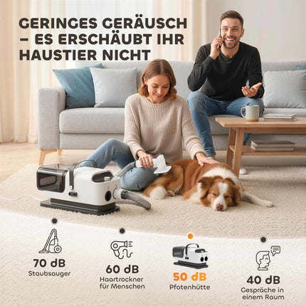 Haustierpflege-Föhn und -Trimmer, leiser Motor, 5-in-1-Gerät