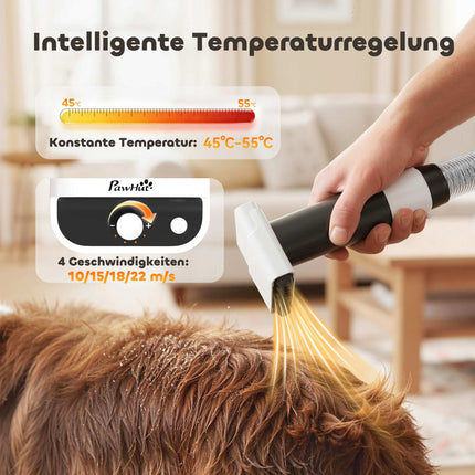 Haustierpflege-Föhn und -Trimmer, leiser Motor, 5-in-1-Gerät