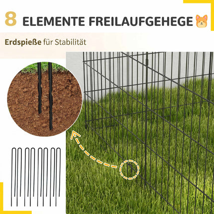 Pet Playpen with Door, Black Metal, 91cm, Indoor/Outdoor
