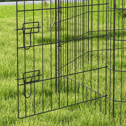 Pet Playpen with Door, Black Metal, 91cm, Indoor/Outdoor