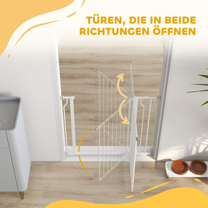 Tier-Schutzgitter, verstellbar 75-95 cm, beidseitig zu öffnen, Weiß
