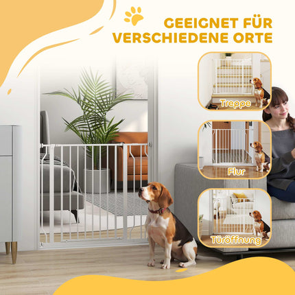 Tier-Schutzgitter, verstellbar 75-95 cm, beidseitig zu öffnen, Weiß