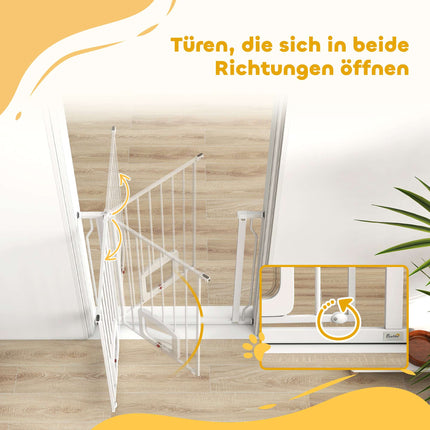 Tierschutzgitter mit Katzenklappe, ohne Bohren, 75-85 cm, Stahl